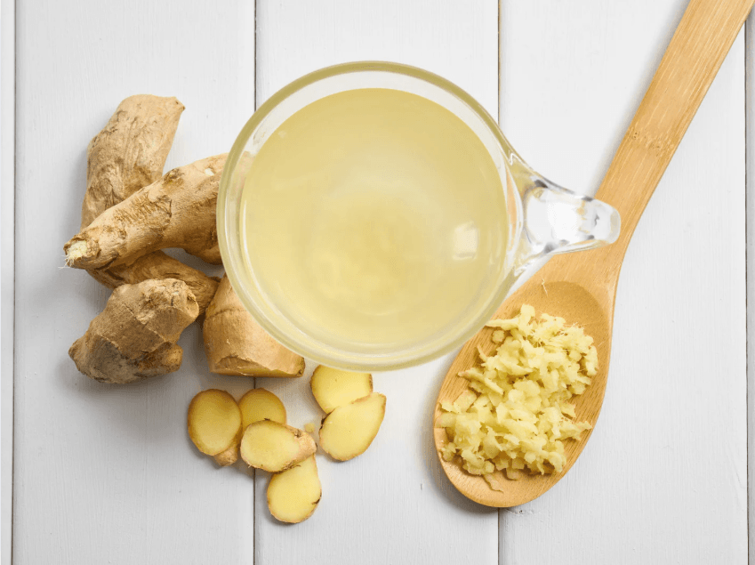 Ingredients needed to make ginger tea