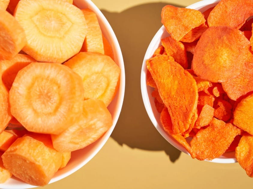 Instructions on how to make crispy dried carrots for export